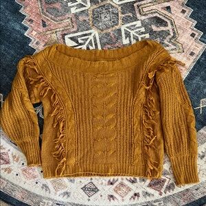 Willow and Root by Buckle Off-the-Shoulder Mustard Sweater